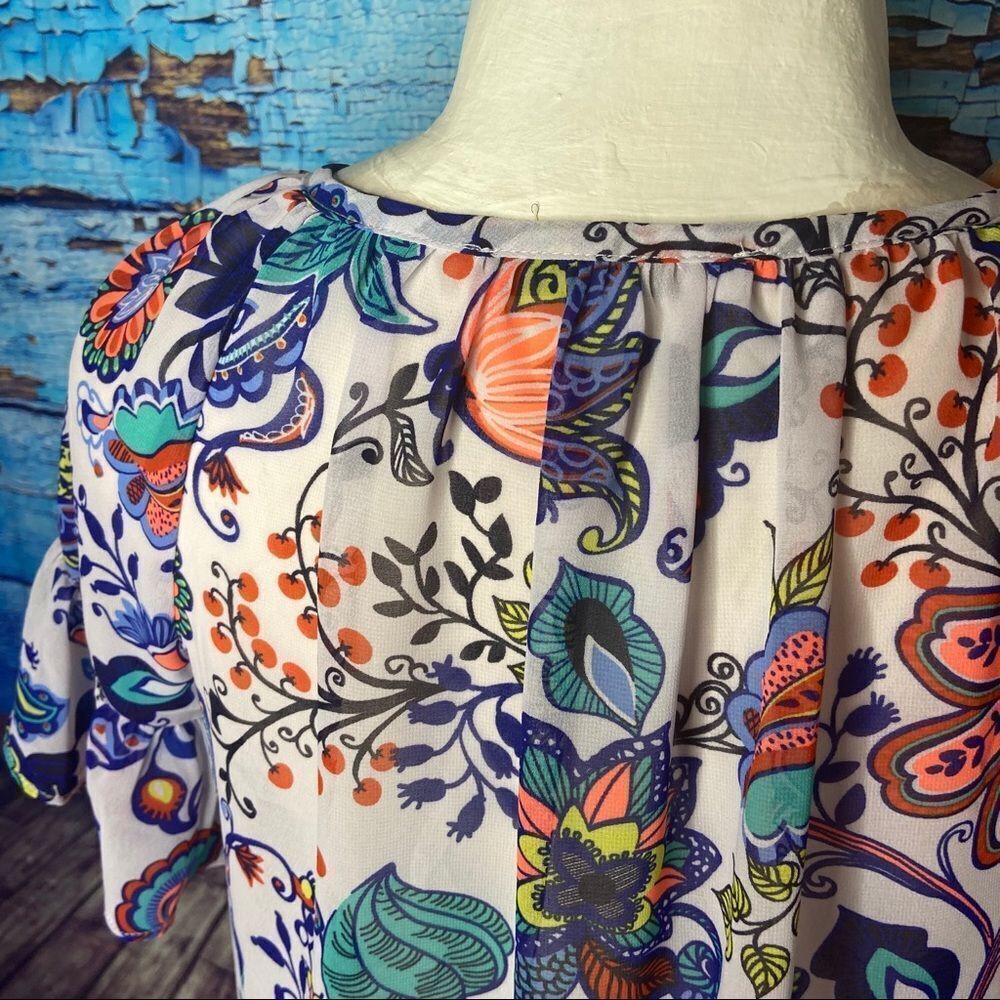 Milly Design Nation XS floral sheer top - Picture 6 of 9